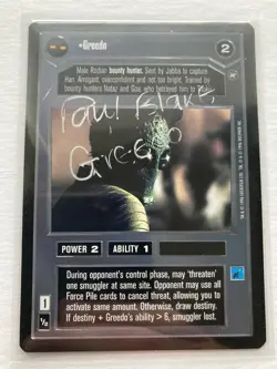 Star Wars CCG - Paul Blake (Greedo Bounty Hunter) - signed card - autograph - Image 2