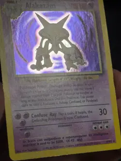 Pokemon Card TCG Alakazam Base Set 1/102 Holo Unlimited Holo Rare Near Mint 💎 - Image 2