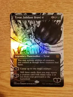 Tyvar, Jubilant Brawler NM Borderless Step-And-Compleat Foil Phyrexia MTG - Image 2