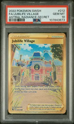 Jubilife Village 212/189 | Full Art Secret Rare Pokemon Astral Radiance | PSA 10 - Image 1