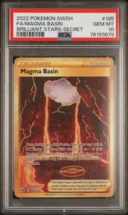 Magma Basin 185/172 | Full Art Secret Rare Holo Pokemon Brilliant Stars | PSA 10 - Image 1