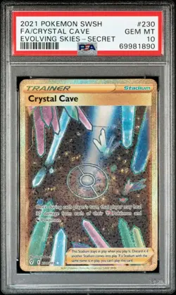 Crystal Cave 230/203 | Full Art Secret Rare Holo Pokemon Evolving Skies | PSA 10 - Image 1