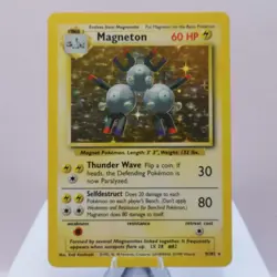 Pokemon TCG - Magneton 9/102 Base Set Holo Rare WOTC 1999 - Image 2