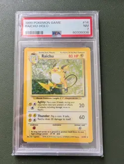 PSA 7 Near-Mint Raichu 1. Edition Pokemon 14/102 Base Set DE - Image 1
