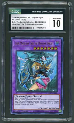 YuGiOh CGC 10 Dark Magician Girl the Dragon Knight Alt Art DLCS-EN006 1st Ed - Image 1