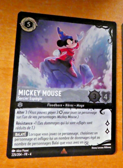 LORCANA TRADING CARD HOLO FOIL GAME DISNEY 4 CARTE Mickey Mouse 225/204 FR NM - Image 1