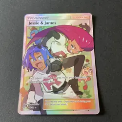 Jessie and James 68/68 Hidden Fates Ultra Rare Full Art Pokemon Card Excellent - Image 1