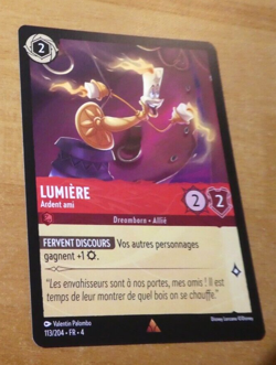 LORCANA TRADING CARD DISNEY CHAPITRE 4 CARTE LUMIERE 113/204 RARE FR NM - Image 1