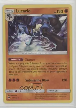Lucario Holo Pokemon Sun & Moon Burning Shadows #71 2f4 - Image 1