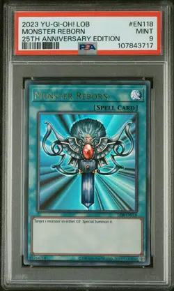 Monster Reborn LOB-EN118 YuGiOh Legend of Blue Eyes White Dragon | 25th | PSA 9 - Image 1
