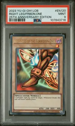 Right Leg of The Forbidden One LOB-EN120 YuGiOh Legend of Blue Eyes 25th PSA 9 - Image 1