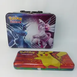 Pokemon Trading Card Game Tin Lunchbox Pencil Case Dialga Palkia Pikachu Grookey - Image 3