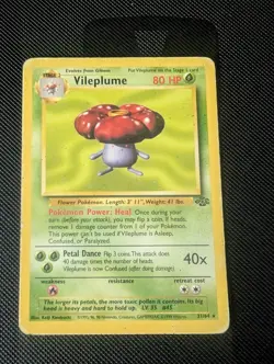 Vileplume 31/64 Non Holo Jungle Set Rare Pokemon Card WOTC Played - Image 1