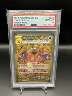 2023 Pokemon Charizard EX Obsidian Flames Holo Hyper Rare Card 228/197 PSA 10 - Image 1