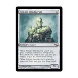 WOTC MtG Mirrodin Solemn Simulacrum (R) (Foil) VG - Image 1