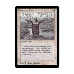 WOTC MtG Beta Consecrate Land (U) Fair+ - Image 1