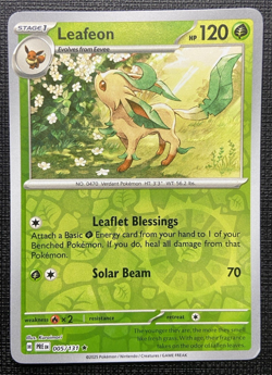 Leafeon 005/131 Prismatic Evolutions Reverse Holo LP Pokemon 2025 - Image 1