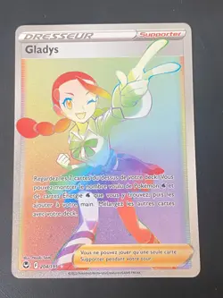 CARTE POKEMON GLADYS 204/195 FR SECRETE RARE EB TEMPETE ARGENTEE - NM/M - Image 1