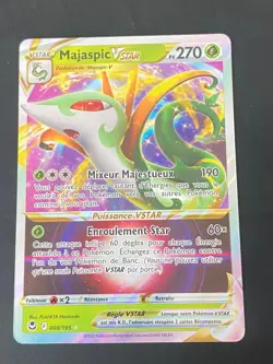 CARTE POKEMON MAJASPIC VSTAR 008/195 FR ULTRA EB TEMPETE ARGENTEE - NEUF - Image 1