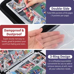900 Pocket Baseball Card Binder with Sleeves - Trading Card Organizer - Image 4
