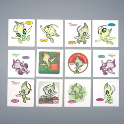Pokemon Card Bread Deco Chara Seal Sticker Celebi 12 set Japanese q555 - Image 1