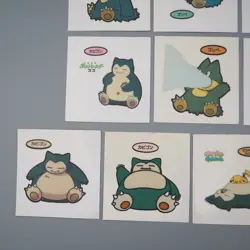 Pokemon Card Bread Deco Chara Seal Sticker Snorlax Munchlax 10 set Japanese q554 - Image 4