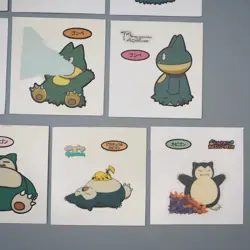 Pokemon Card Bread Deco Chara Seal Sticker Snorlax Munchlax 10 set Japanese q554 - Image 5