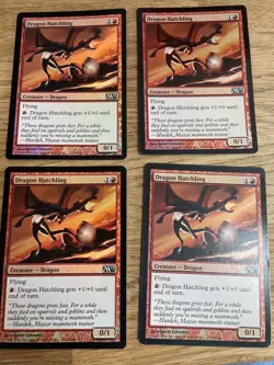 MTG Dragon Hatching x 4 FOIL M13 Edition Wow! - Image 1