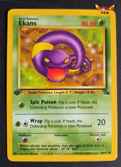 Pokemon First Edition 44/62 Ekans Fossil NM - Image 1