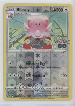 Blissey Reverse Foil Pokemon Sword & Shield Pokemon Go #052 0kb5 - Image 1