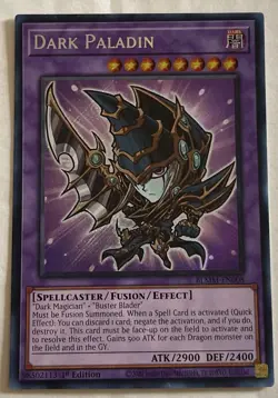 YUGIOH Dark Paladin BLMM-EN008 SECRET RARE 1st Edition - CHIBI Artwork In Hand - Image 1