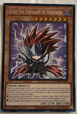 YUGIOH Gorz the Emissary of Darkness BLMM-EN005 SECRET RARE 1st Ed CHIBI Artwork - Image 1