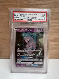 PSA 9 Mewtwo GX 78/73 SECRET RARE Mewtube SM Shining Legends Pokemon Card MINT - Image 1