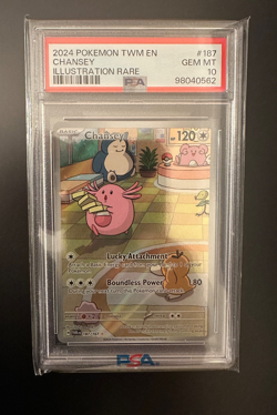 2024 POKEMON TWM EN-TWILIGHT MASQUERADE ILLUSTRATION RARE #187 CHANSEY PSA 10 - Image 1