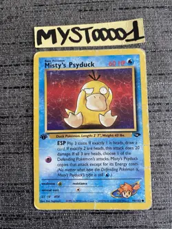 Carte Pokemon Misty’s Psyduck 90/132 1st Edition Gym Challenge Anglais Occasion - Image 1