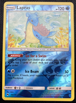 Lapras 56/214 Lost Thunder Reverse Holo Rare LP Pokemon 2018 - Image 1
