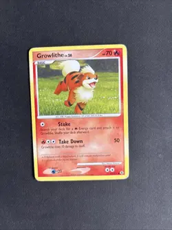 Pokemon TCG Growlithe Rising Rivals Card 63/111 Regular Common Non Holo - MP - Image 1