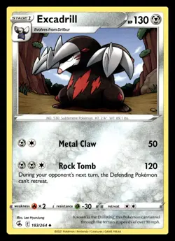 Excadrill Uncommon 183/264 SWSH08: Fusion Strike Pokemon Card - Image 1