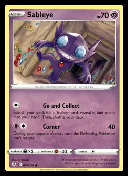 Sableye Common 067/203 SWSH07: Evolving Skies Pokemon Card - Image 1
