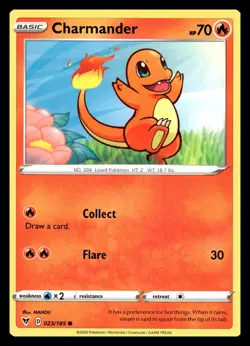 Charmander Common 023/185 SWSH04: Vivid Voltage Pokemon Card - Image 1
