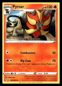 Pyroar Uncommon 023/203 SWSH07: Evolving Skies Pokemon Card - Image 1