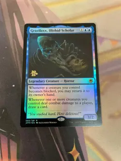 MTG - GRAZILAXX ILLITHID SCHOLAR - RARE - AFR - LP - PRERELEASE PROMO FOIL - Image 1