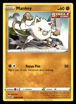 Mankey Common 066/163 SWSH05: Battle Styles Pokemon Card - Image 1