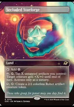 FOIL Borderless SECLUDED STARFORGE mtg NM-M Edge of Eternities 1 Rare - Image 1