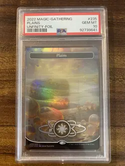 MTG✨PLAINS Full Art 🌈 FOIL✨Unfinity PSA 10 GEM MINT Land PAQUETTE Art POP 2 ! - Image 1