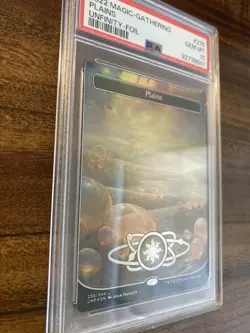 MTG✨PLAINS Full Art 🌈 FOIL✨Unfinity PSA 10 GEM MINT Land PAQUETTE Art POP 2 ! - Image 3
