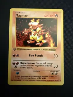 Pokemon TCG Magmar Base Set 1st Edition Uncommon Card 36/102 - Image 1