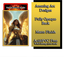 Angel Warrior Card Game Sleeves - 100 Pack - Compatible with MTG - Perfect for M - Image 3