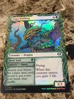 SAGU WILDLING Magic the Gathering MTG Tarkir: Dragonstorm Showcase Foil - Image 1