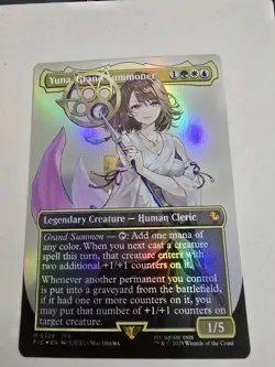Yuna, Grand Summoner FOIL BORDERLESS Mythic Rare MtG Final Fantasy 0208 NM Mint - Image 1